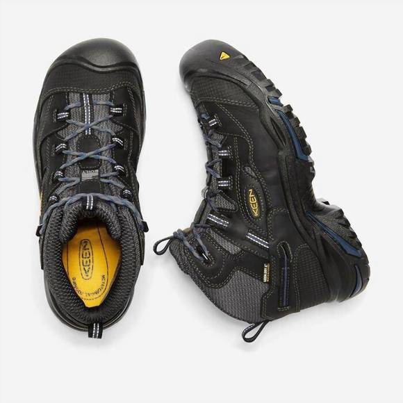NEW KEEN men\'s braddock mid waterproof soft toe work boot in raven estate blue main image 6